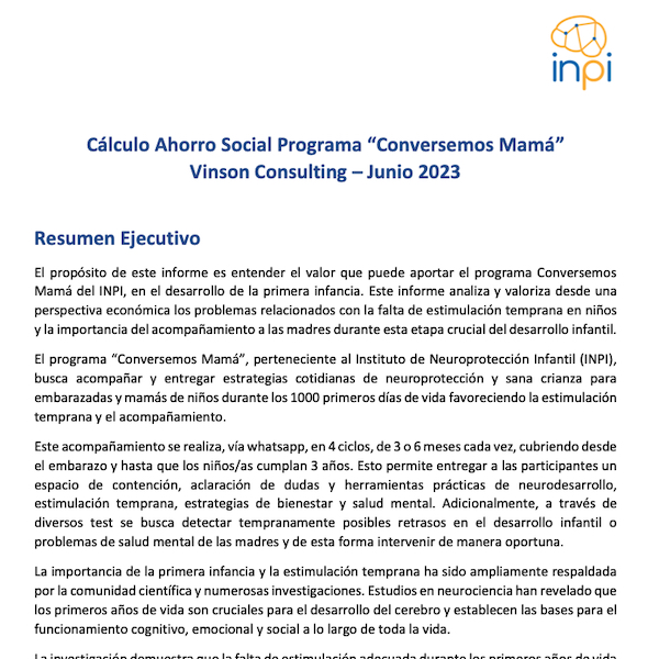 Informe Final Vinson - Calculo Ahorro Social